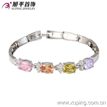 China Wholesale Xuping Fashion Elegant Zircon Rhodium Color Bracelet